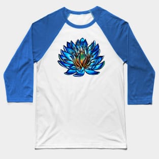 Blue Water Lily Flower Monster Baseball T-Shirt